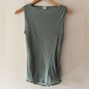 Abercrombie & Fitch Vintage Y2K Sage Green Ribbed Top With Built In Tank Top